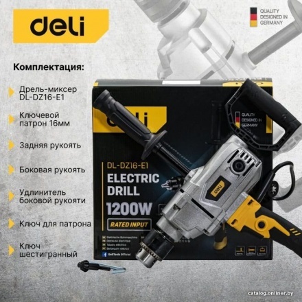 Дрель-миксер Deli DL-DZ16-E1 102960 Дрель-миксер Deli DL-DZ16-E1 102960