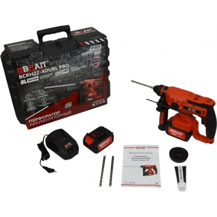 Перфоратор Brait BCRH22-4DUBL PRO (с 2-мя АКБ, кейс) Перфоратор Brait BCRH22-4DUBL PRO (с 2-мя АКБ, кейс)