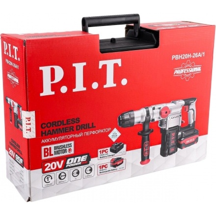 Перфоратор P.I.T. PBH20H-26A/1 (с 1-им АКБ, кейс) Перфоратор P.I.T. PBH20H-26A/1 (с 1-им АКБ, кейс)