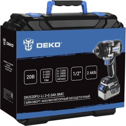 Гайковерт Deko DKIS20FU-Li 063-4433 (с 2-мя АКБ, кейс) Гайковерт Deko DKIS20FU-Li 063-4433 (с 2-мя АКБ, кейс)