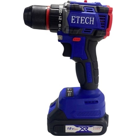Дрель-шуруповерт ETECH TEH-18BL (с 2-мя АКБ, кейс) Дрель-шуруповерт ETECH TEH-18BL (с 2-мя АКБ, кейс)