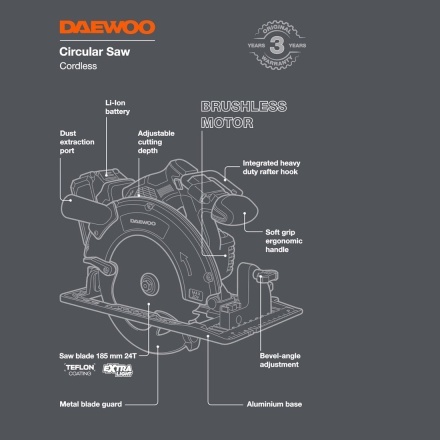 Циркулярная пила Daewoo Power DAS 1821Li Set (с 1-им АКБ) Циркулярная пила Daewoo Power DAS 1821Li Set (с 1-им АКБ)