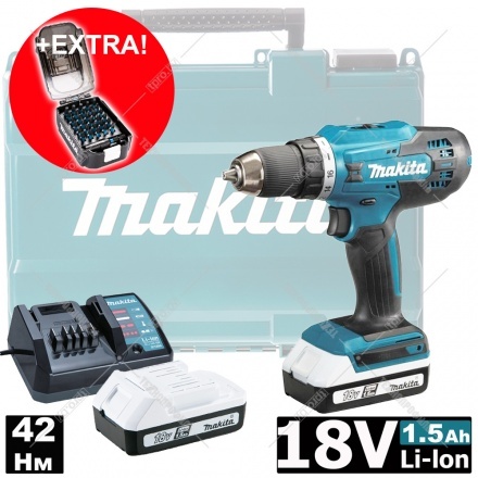 Дрель-шуруповерт аккумуляторная Makita DF488DWE Дрель-шуруповерт аккумуляторная Makita DF488DWE