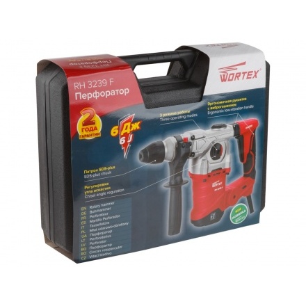Перфоратор WORTEX RH 3239 F в чемодане + 2 зубила, 3 сверл Перфоратор WORTEX RH 3239 F в чемодане + 2 зубила, 3 сверл