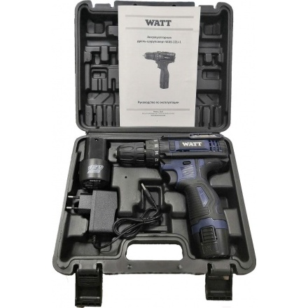 Дрель-шуруповерт WATT WAS-12Li 1.012.025.21 (с 2-мя АКБ, кейс) Дрель-шуруповерт WATT WAS-12Li 1.012.025.21 (с 2-мя АКБ, кейс)