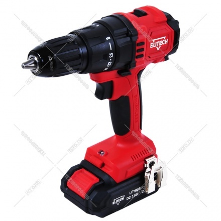 Дрель-шуруповерт аккумуляторная Elitech ДА 18БЛ2 Дрель-шуруповерт аккумуляторная Elitech ДА 18БЛ2