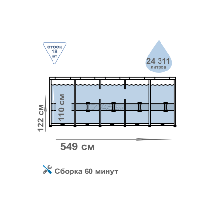 Бассейн INTEX Prism Frame 26732NP (549х122) Бассейн INTEX Prism Frame 26732NP (549х122)