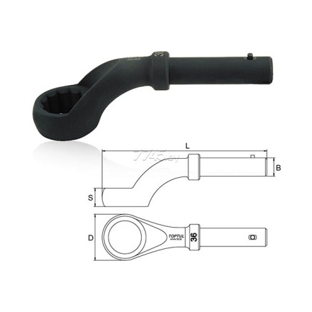Ключ ударный накидной угол 45° 70 мм TOPTUL (AAAV7070)