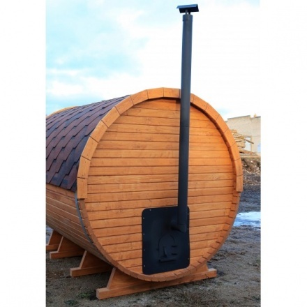 Баня-бочка ComfortProm 2 метра с печным узлом + крыльцо Баня-бочка ComfortProm 2 метра с печным узлом + крыльцо