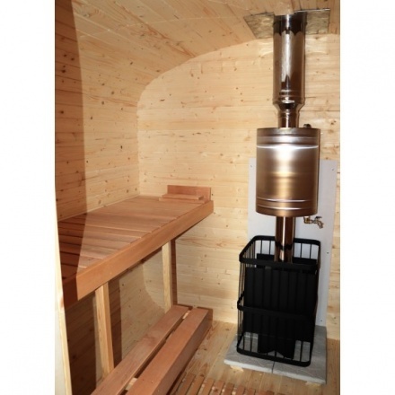 Баня квадро-бочка ComfortProm 5 метров с печным узлом, предбанником и помывочной + крыльцо Баня квадро-бочка ComfortProm 5 метров с печным узлом, предбанником и помывочной + крыльцо