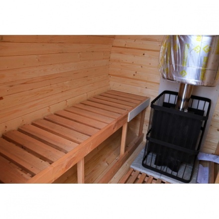 Баня-бочка ComfortProm 2 метра с печным узлом + козырек Баня-бочка ComfortProm 2 метра с печным узлом + козырек