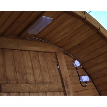 Баня-бочка ComfortProm 2 метра с печным узлом + козырек Баня-бочка ComfortProm 2 метра с печным узлом + козырек