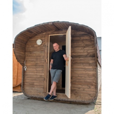 Баня квадро-бочка ComfortProm 3 метра + козырек, печной узел и предбанник Баня квадро-бочка ComfortProm 3 метра + козырек, печной узел и предбанник