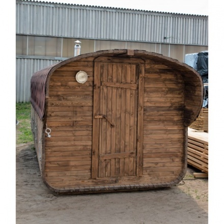 Баня квадро-бочка ComfortProm 5 метров с печным узлом, предбанником, помывочной + козырек Баня квадро-бочка ComfortProm 5 метров с печным узлом, предбанником, помывочной + козырек