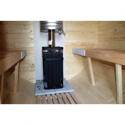 Баня-бочка ComfortProm 3 метра с печным узлом и предбанником Баня-бочка ComfortProm 3 метра с печным узлом и предбанником