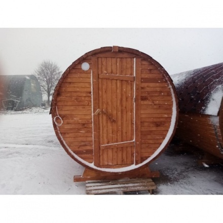 Баня-бочка ComfortProm 3 метра с печным узлом и предбанником Баня-бочка ComfortProm 3 метра с печным узлом и предбанником