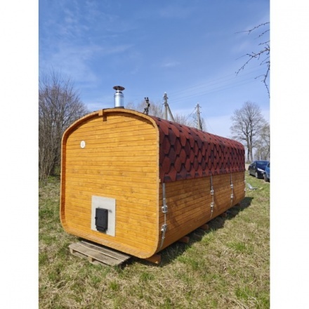 Баня квадро-бочка ComfortProm 4 метра с печным узлом Баня квадро-бочка ComfortProm 4 метра с печным узлом