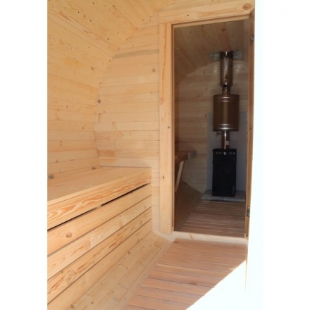 Баня-бочка ComfortProm 4 метра с печным узлом Баня-бочка ComfortProm 4 метра с печным узлом