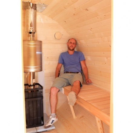 Баня-бочка ComfortProm 4 метра с печным узлом Баня-бочка ComfortProm 4 метра с печным узлом