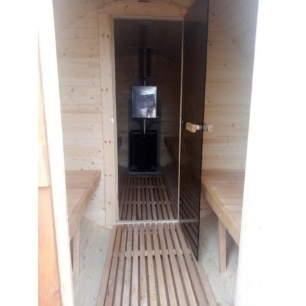 Баня-бочка ComfortProm 4 метра с печным узлом Баня-бочка ComfortProm 4 метра с печным узлом