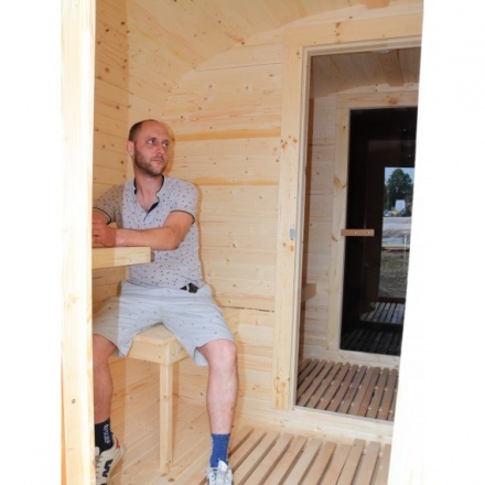 Баня квадро-бочка ComfortProm 5 метров с печным узлом, предбанником и помывочной Баня квадро-бочка ComfortProm 5 метров с печным узлом, предбанником и помывочной