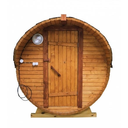 Баня-бочка ComfortProm 2 метра с печным узлом + козырек Баня-бочка ComfortProm 2 метра с печным узлом + козырек