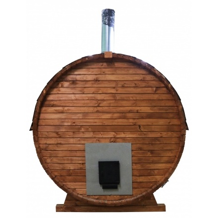 Баня-бочка ComfortProm 2 метра с печным узлом + козырек Баня-бочка ComfortProm 2 метра с печным узлом + козырек