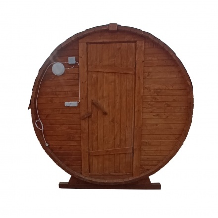 Баня-бочка ComfortProm 3 метра с печным узлом и предбанником Баня-бочка ComfortProm 3 метра с печным узлом и предбанником