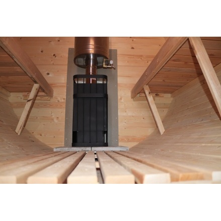 Баня-бочка ComfortProm 3 метра с печным узлом и предбанником + козырек Баня-бочка ComfortProm 3 метра с печным узлом и предбанником + козырек