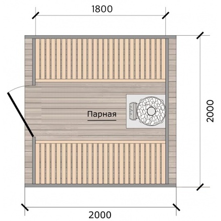 Баня квадро-бочка ComfortProm 2 метра с печным узлом + крыльцо Баня квадро-бочка ComfortProm 2 метра с печным узлом + крыльцо