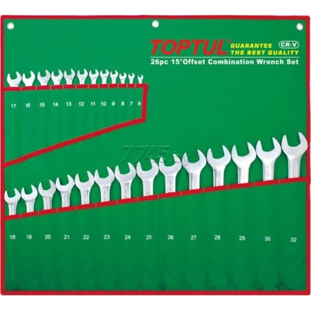 Набор ключей комбинированных 6-32 мм 26 предметов TOPTUL (GAAA2604)