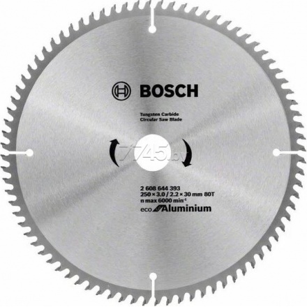 Диск пильный 250х30 мм 80 зубьев BOSCH Eco for Aluminium (2608644393)