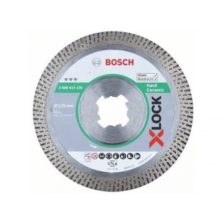 Алмазный круг 125х22,23 мм по керамике сплошн. X-LOCK Best for Hard Ceramic BOSCH (сухая резка)