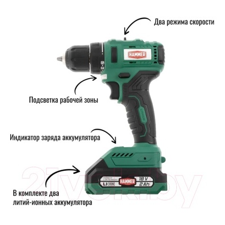 Аккумуляторный шуруповерт Hammer Flex ACD18BL Аккумуляторный шуруповерт Hammer Flex ACD18BL