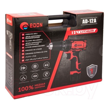 Аккумуляторная дрель-шуруповерт Edon AD-12A Аккумуляторная дрель-шуруповерт Edon AD-12A