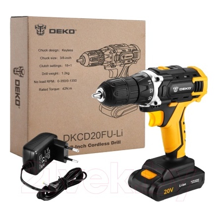 Аккумуляторная дрель-шуруповерт Deko DKCD20FU-Li / 063-4102 Аккумуляторная дрель-шуруповерт Deko DKCD20FU-Li / 063-4102