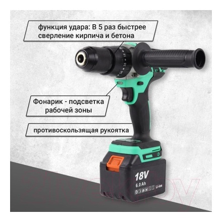 Аккумуляторная дрель-шуруповерт Zitrek Green Impact 18V / 063-4046 Аккумуляторная дрель-шуруповерт Zitrek Green Impact 18V / 063-4046