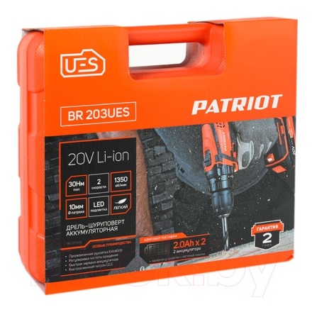 Аккумуляторная дрель-шуруповерт PATRIOT BR 203UES (180201203) Аккумуляторная дрель-шуруповерт PATRIOT BR 203UES (180201203)