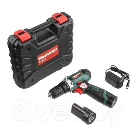 Аккумуляторная дрель-шуруповерт Hammer Flex ACD12/2CS (630797) Аккумуляторная дрель-шуруповерт Hammer Flex ACD12/2CS (630797)