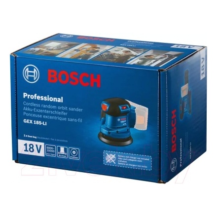 Профессиональная эксцентриковая шлифмашина Bosch GEX 185-LI Professional (0.601.3A5.020) Профессиональная эксцентриковая шлифмашина Bosch GEX 185-LI Professional (0.601.3A5.020)