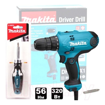Дрель-шуруповерт сетевая Makita DF0300X1 Дрель-шуруповерт сетевая Makita DF0300X1