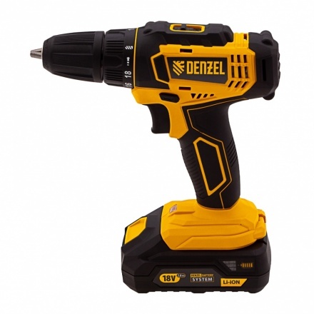 Дрель-шуруповерт аккумуляторная CDL-18-02BM, Li-Ion, 18 В, 2 аккумулятор Denzel Дрель-шуруповерт аккумуляторная CDL-18-02BM, Li-Ion, 18 В, 2 аккумулятор Denzel