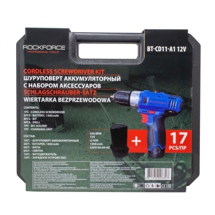 Шуруповерт аккумуляторный 12V RockForce RF-BT-CD11-A1 12V Шуруповерт аккумуляторный 12V RockForce RF-BT-CD11-A1 12V
