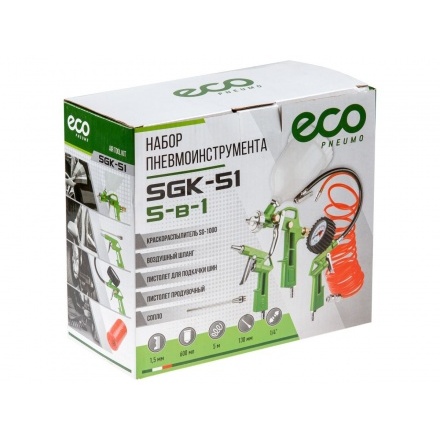 Набор пневмоинструмента ECO SGK-51 5 предметов Набор пневмоинструмента ECO SGK-51 5 предметов