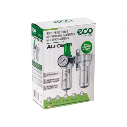 Фильтр воздушный ECO AU-02-14 с регулятором давления и маслораспылителем Фильтр воздушный ECO AU-02-14 с регулятором давления и маслораспылителем