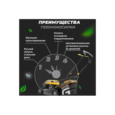 Газонокосилка бензиновая GUNTER LMB-420 (GU1557-3) Газонокосилка бензиновая GUNTER LMB-420 (GU1557-3)