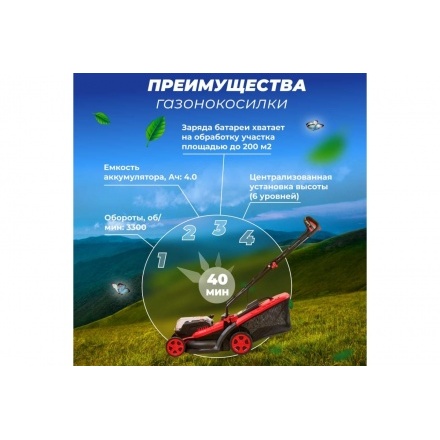 Газонокосилка аккумуляторная Wortex CLM 3536 ALL1 Газонокосилка аккумуляторная Wortex CLM 3536 ALL1