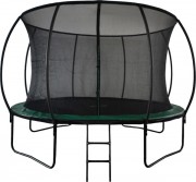 Батут GoUP Luxury 12FT (с сеткой и лестницей, темно-зеленый)