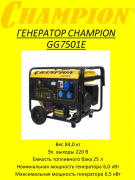 Бензиновый генератор Champion GG7501E