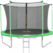 Батут Happy Jump PRO 12ft-i 374см с внутренней сеткой и лестницей